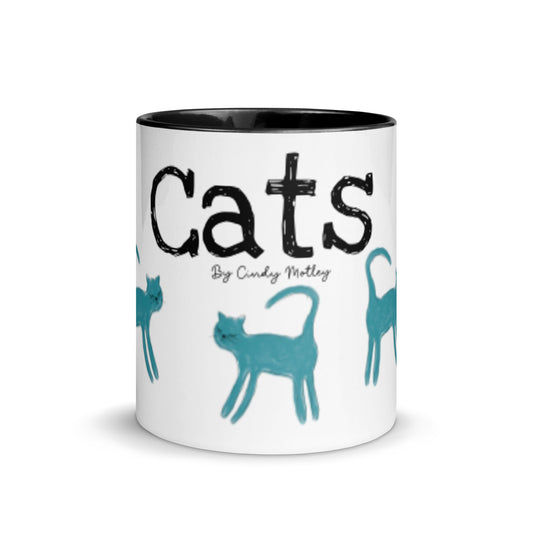 Cat Mug By Cindy Motley with Color Inside