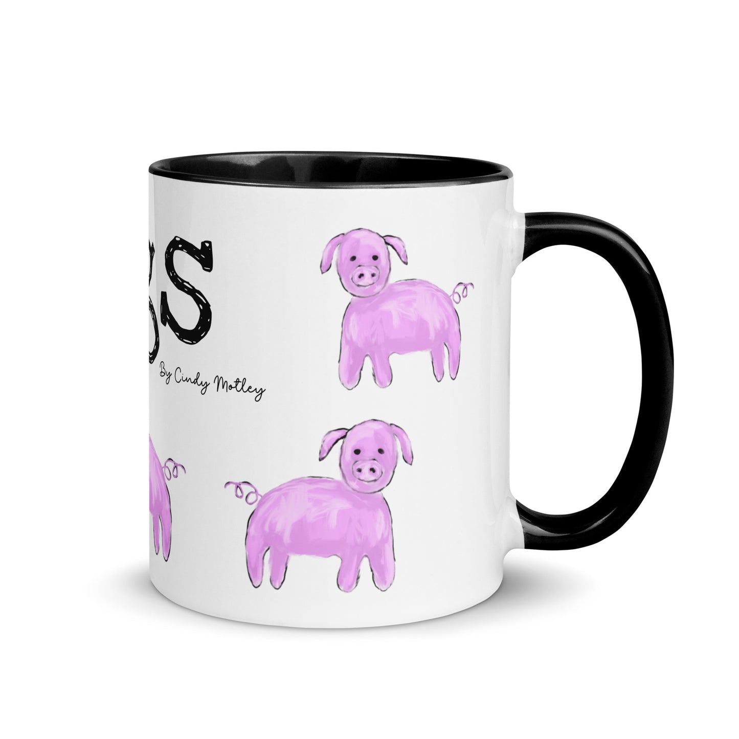 Pigs By Cindy Motley Mug with Color Inside